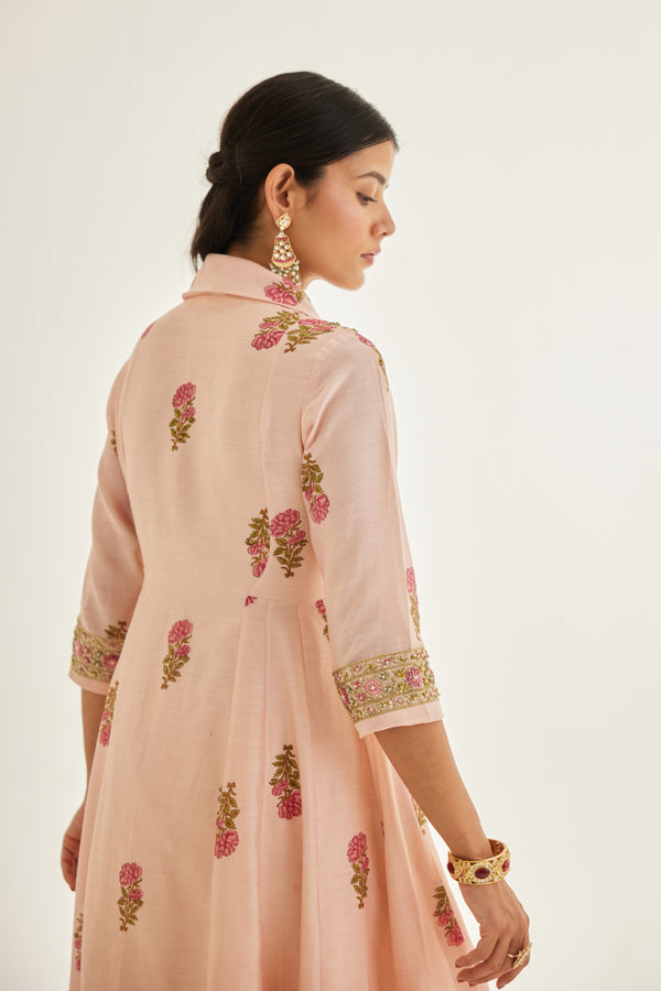 Shell Pink Angrakha Set.