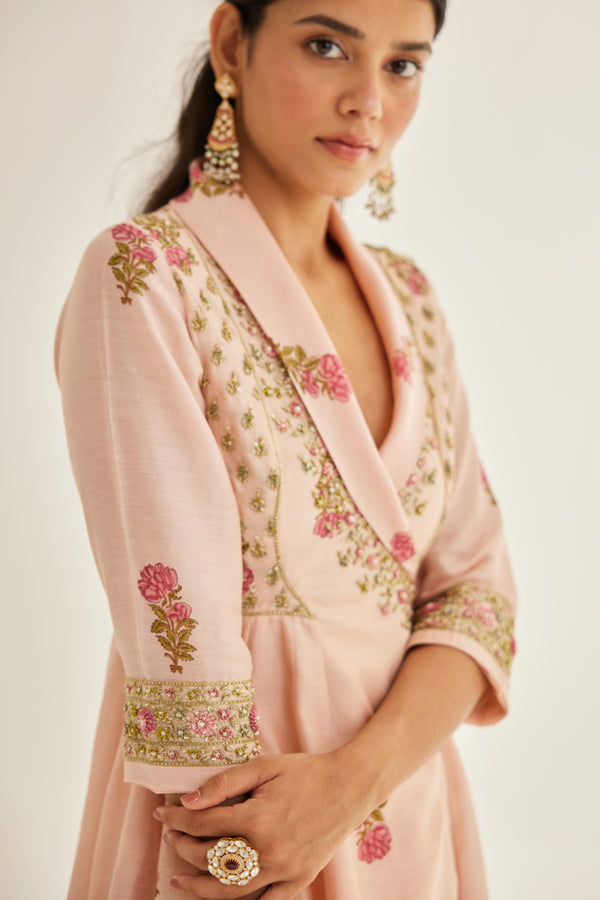 Shell Pink Angrakha Set.