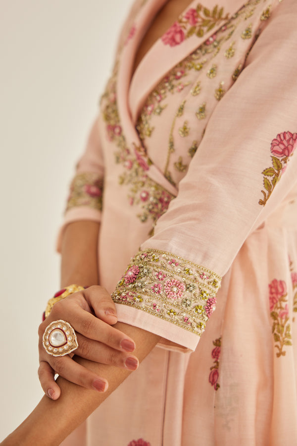 Shell Pink Angrakha Set.