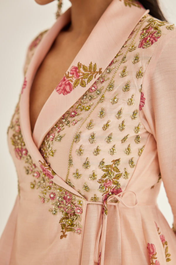 Shell Pink Angrakha Set.