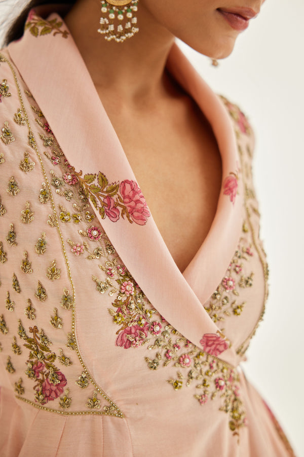 Shell Pink Angrakha Set.