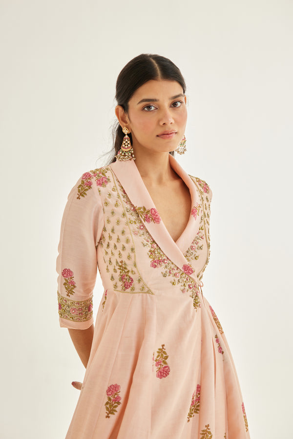 Shell Pink Angrakha Set.