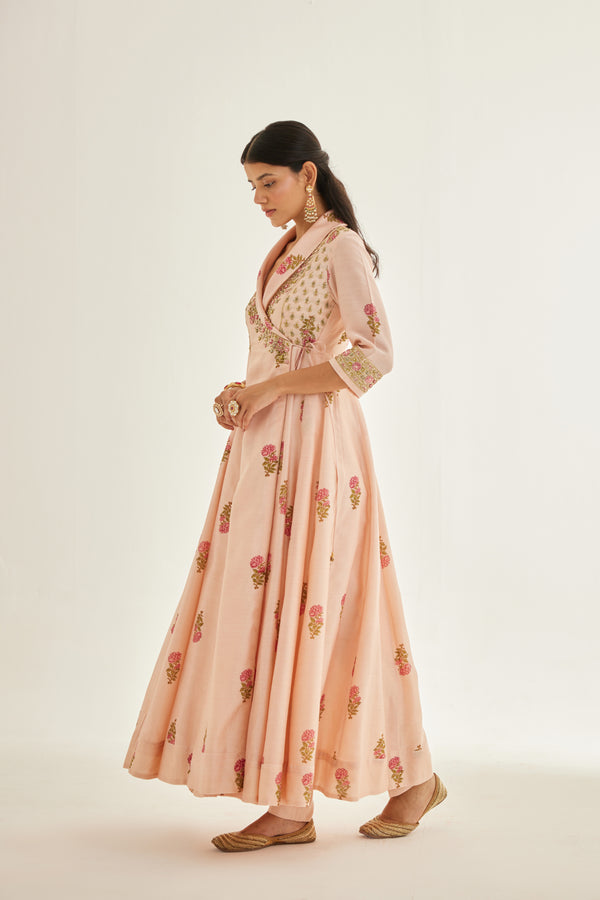 Shell Pink Angrakha Set.
