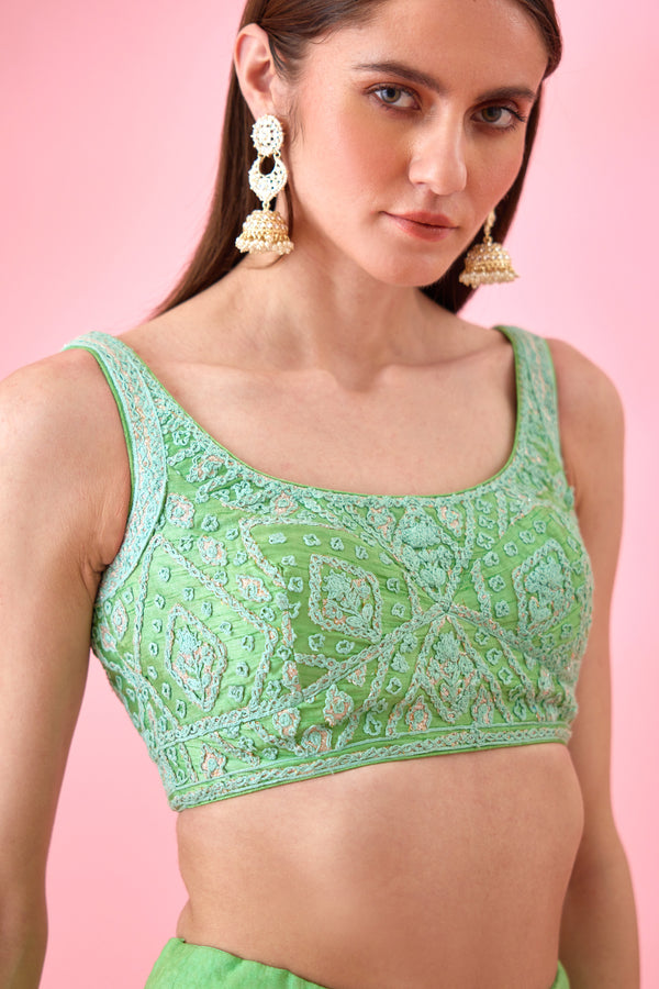 Irish Green Lehenga Set.