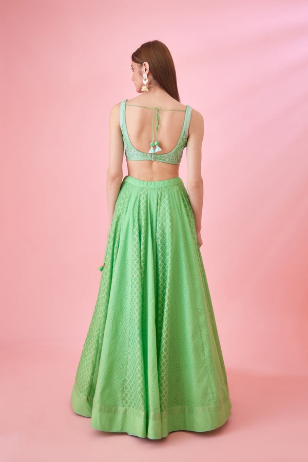 Irish Green Lehenga Set.