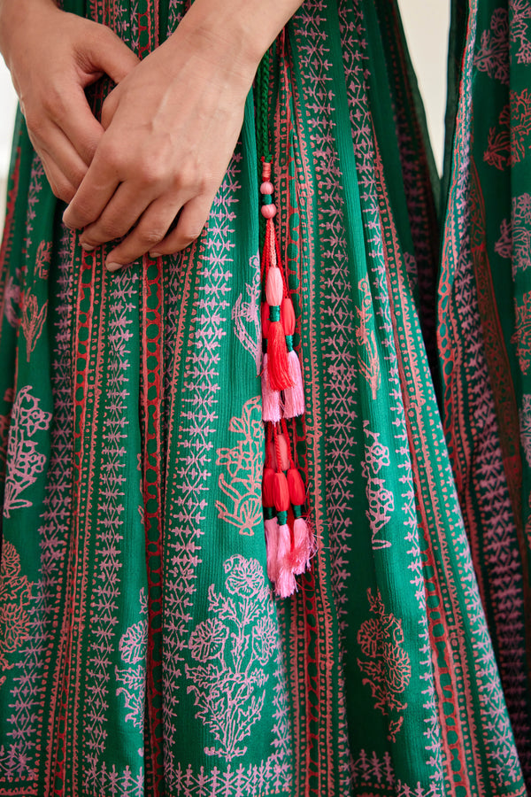 Dark Green Lehenga Set.