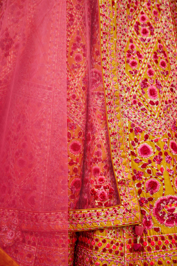 Pink-Yellow Lehenga Set.