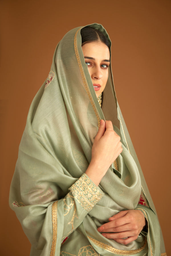 Smokey Blue Sharara Set.