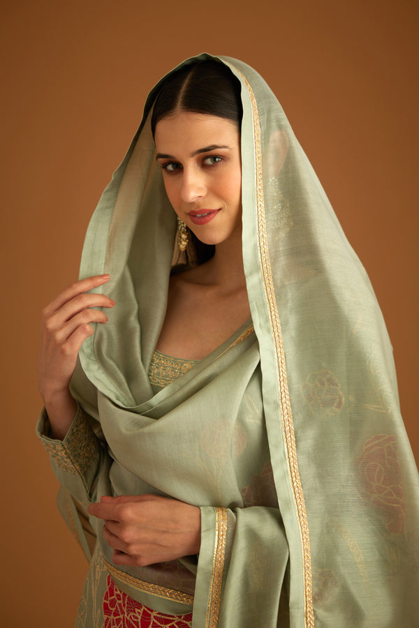 Smokey Blue Sharara Set.