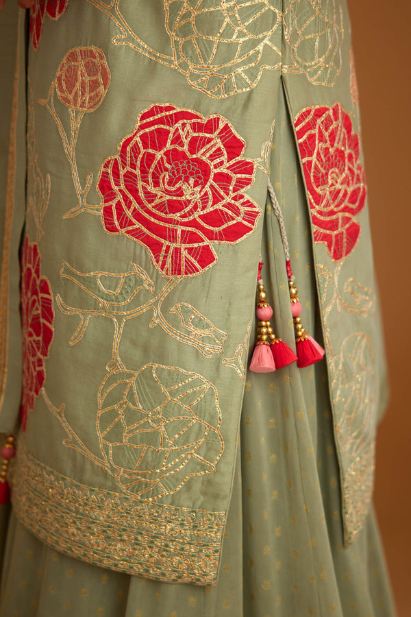 Smokey Blue Sharara Set.