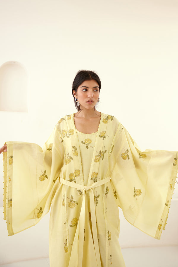 Canary Yellow Kimono Set.