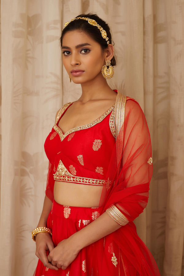 Red Lehenga Set.