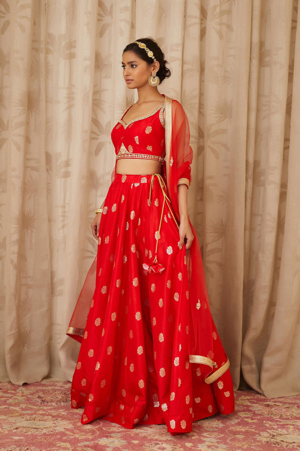 Red Lehenga Set.