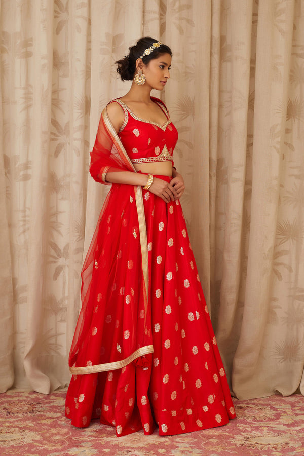 Red Lehenga Set.