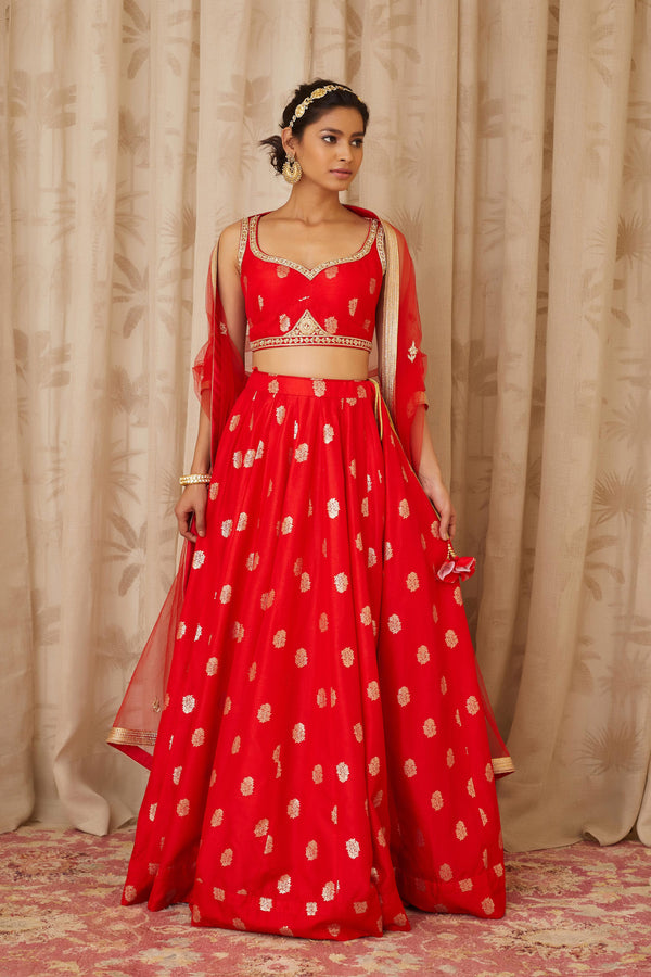 Red Lehenga Set.