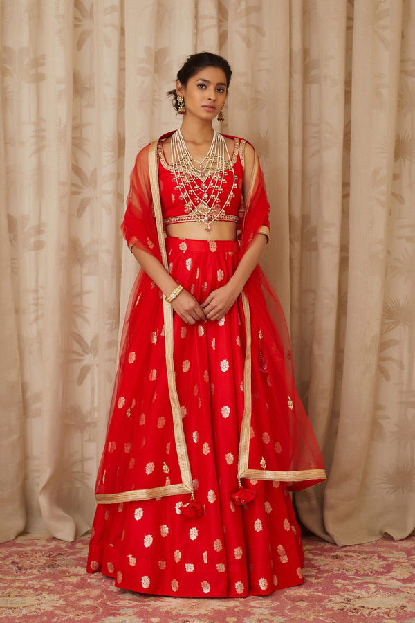 Red Lehenga Set.