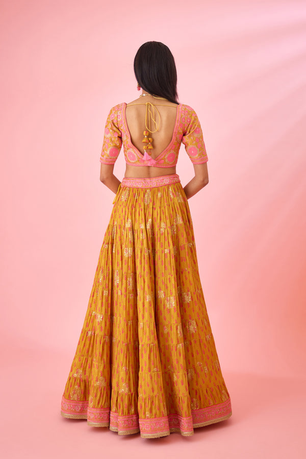 Apricot Pink Lehenga Set