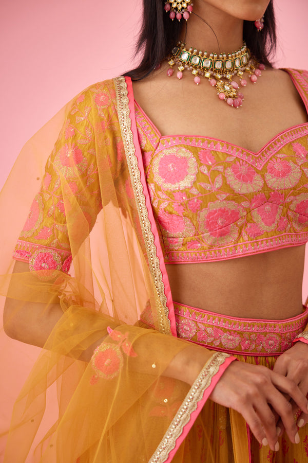 Apricot Pink Lehenga Set