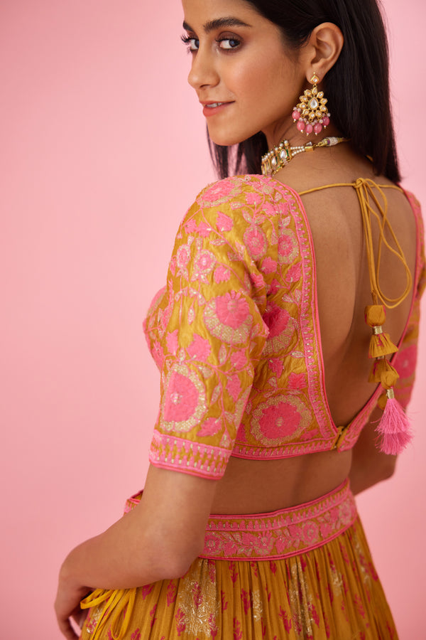 Apricot Pink Lehenga Set