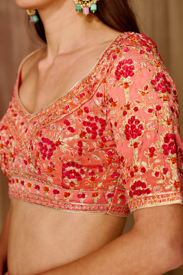 Orange-Red Lehenga Set.