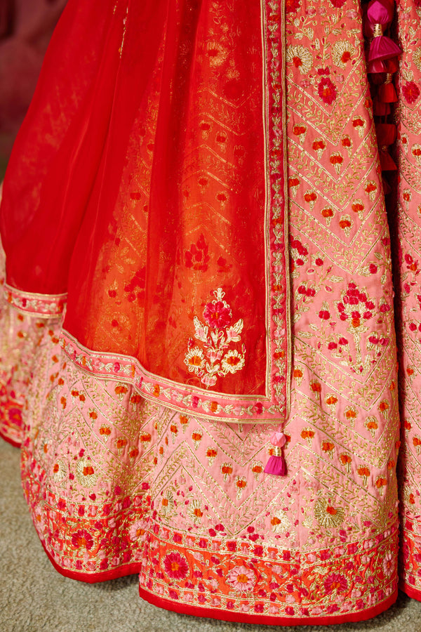 Orange-Red Lehenga Set.