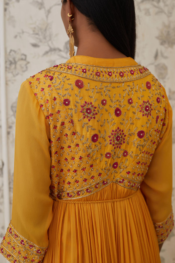 Mango Yellow Angrakha Set.