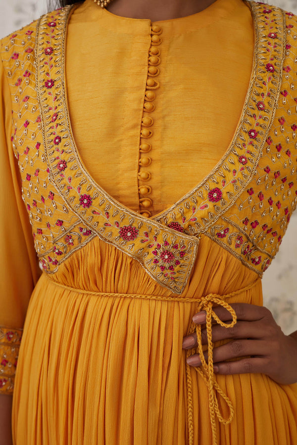 Mango Yellow Angrakha Set.