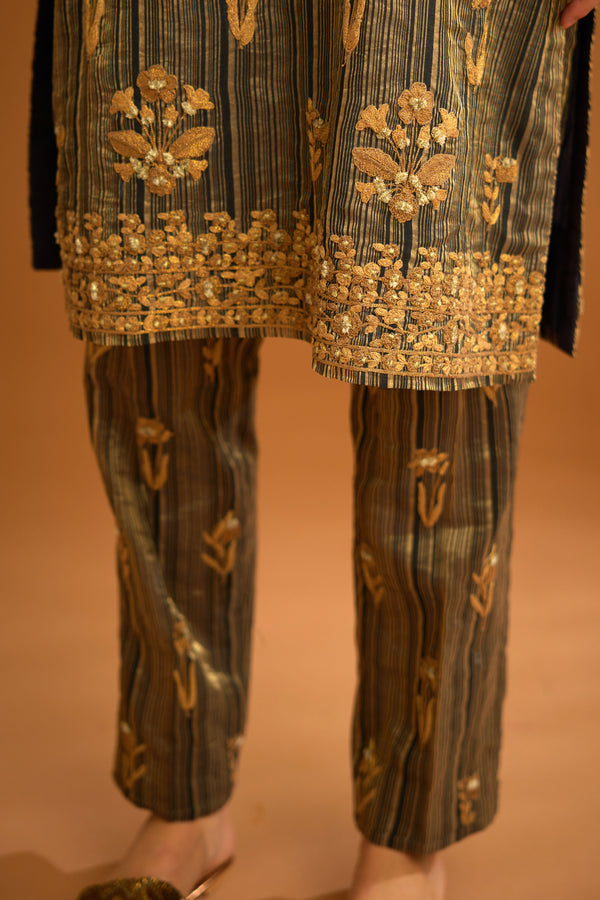 Carbon Black Kurta Set.