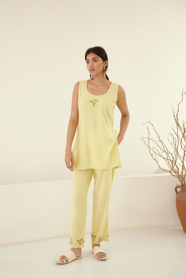 Canary Yellow Kimono Set.