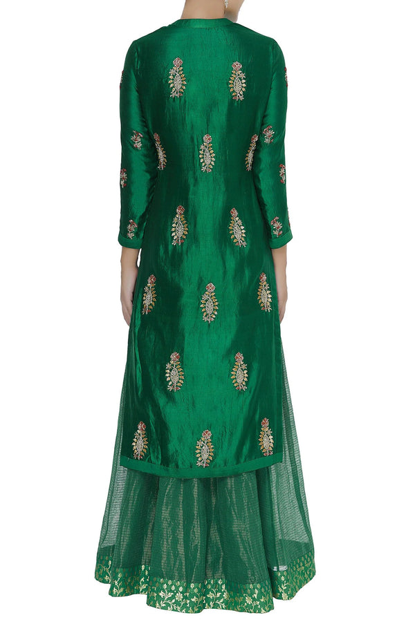 Zardozi work kurta with lehenga & dupatta