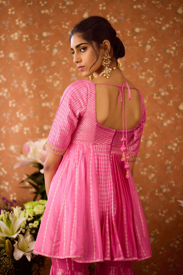 Rose Pink Sharara Set.