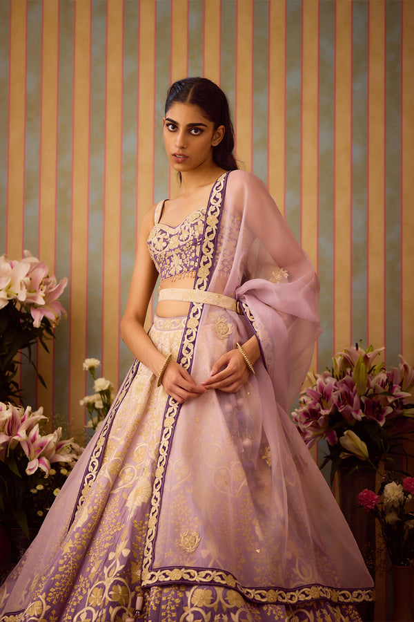 Lilac Mauve Lehenga Set.