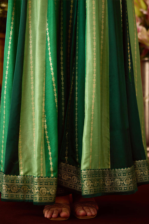 Alpine Green Anarkali Set.