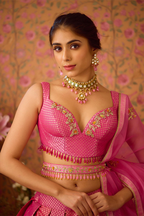 Rose Pink Lehenga Set.