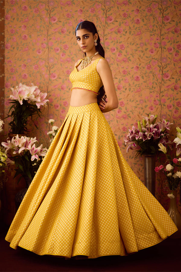 Maize Yellow Lehenga Set.