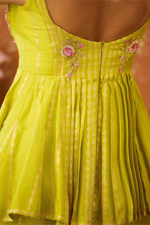 Sunny Lime Green Sharara Set.