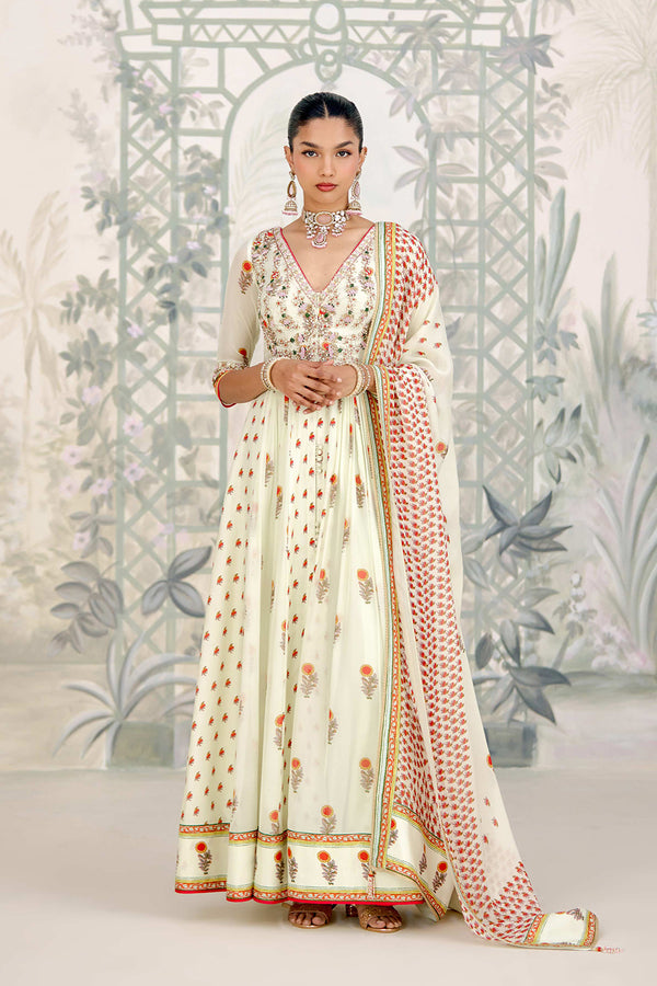 Canary Green Anarkali Set.