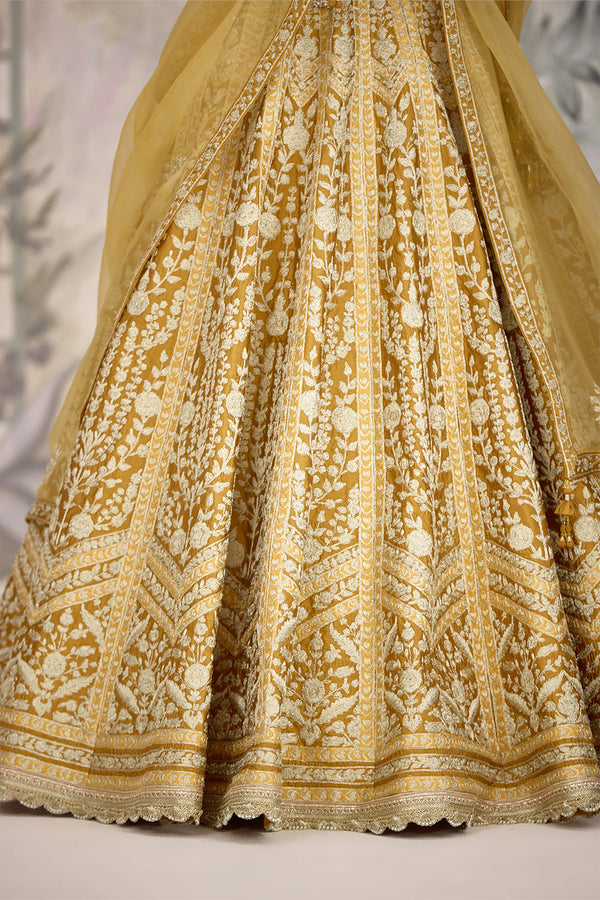 Yellow Mustard Lehenga Set.