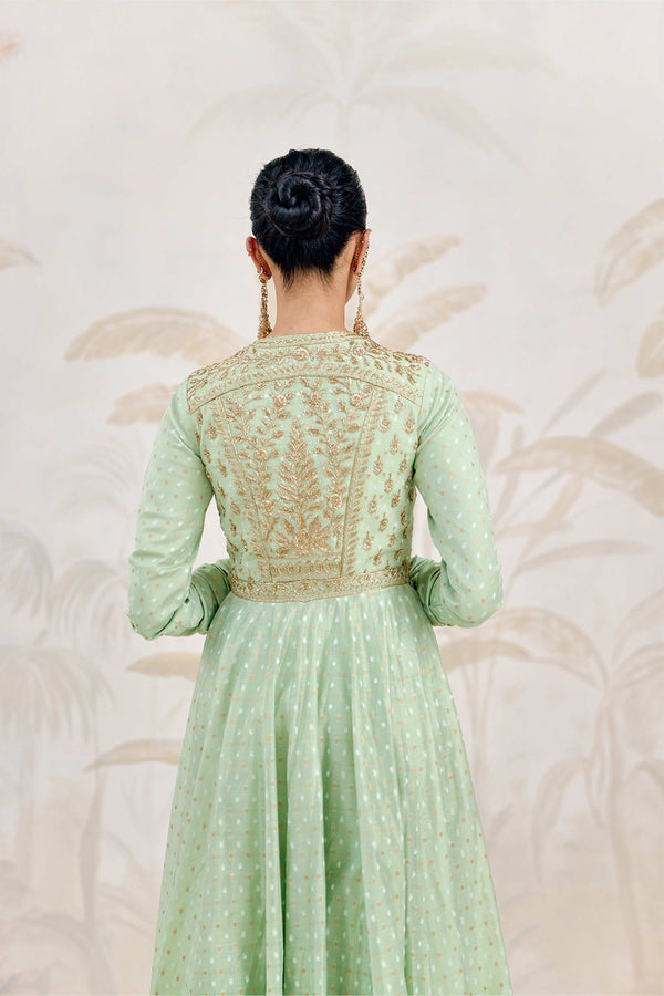 Sea Green Anarkali Set.