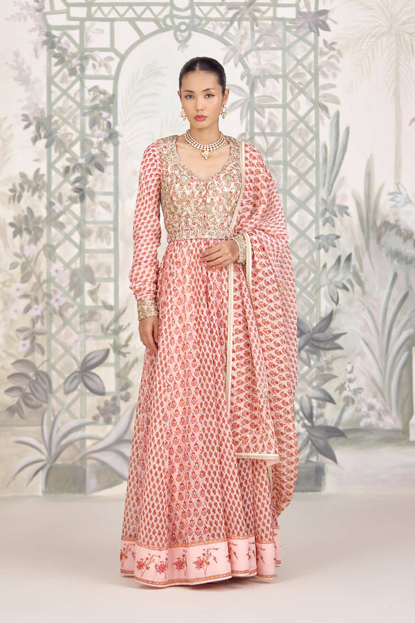 Rose Pink Anarkali Set.
