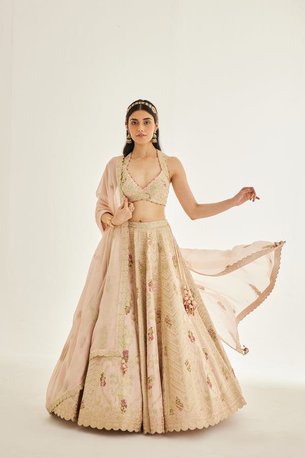 Shell Pink Lehenga Set.