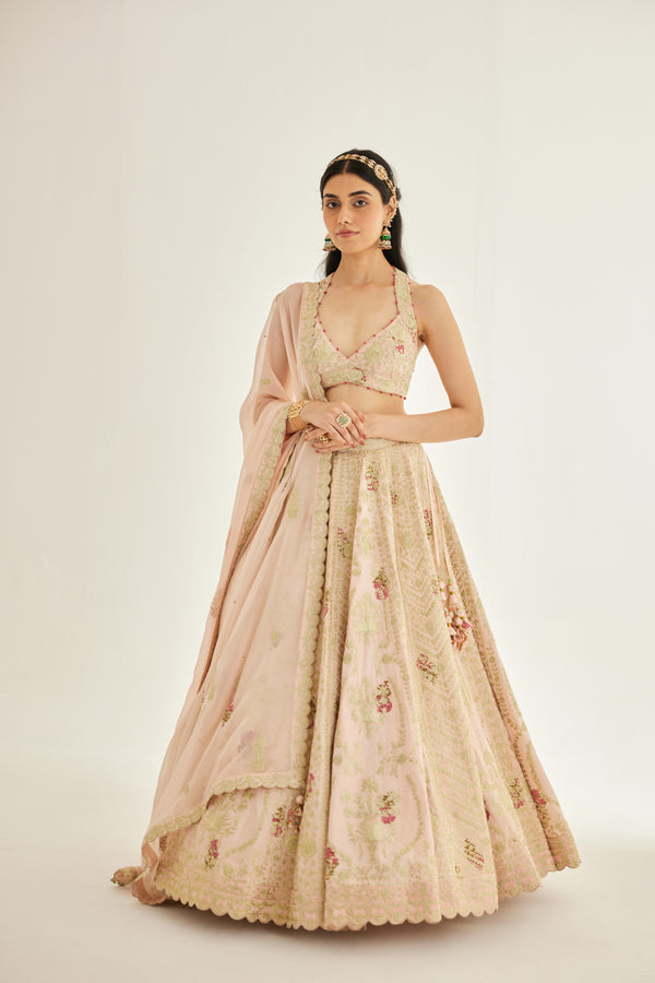 Shell Pink Lehenga Set.