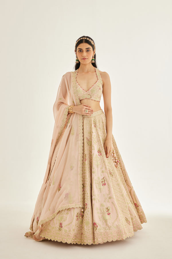 Shell Pink Lehenga Set.