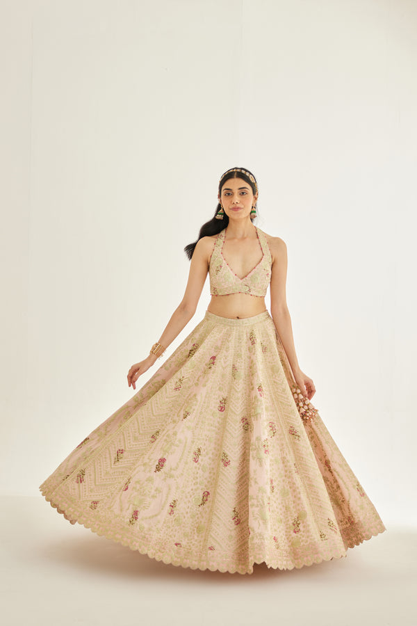 Shell Pink Lehenga Set.