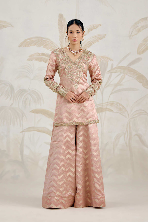 Old Rose Pink Sharara Set.