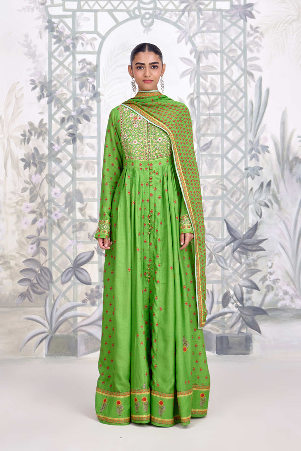 Green Anarkali Set.
