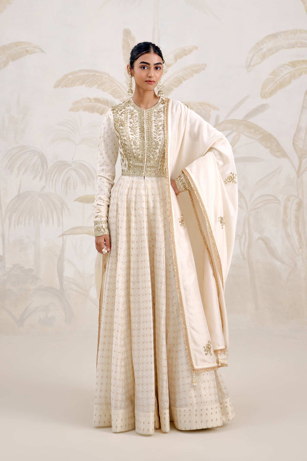 Ivory Anarkali Set.