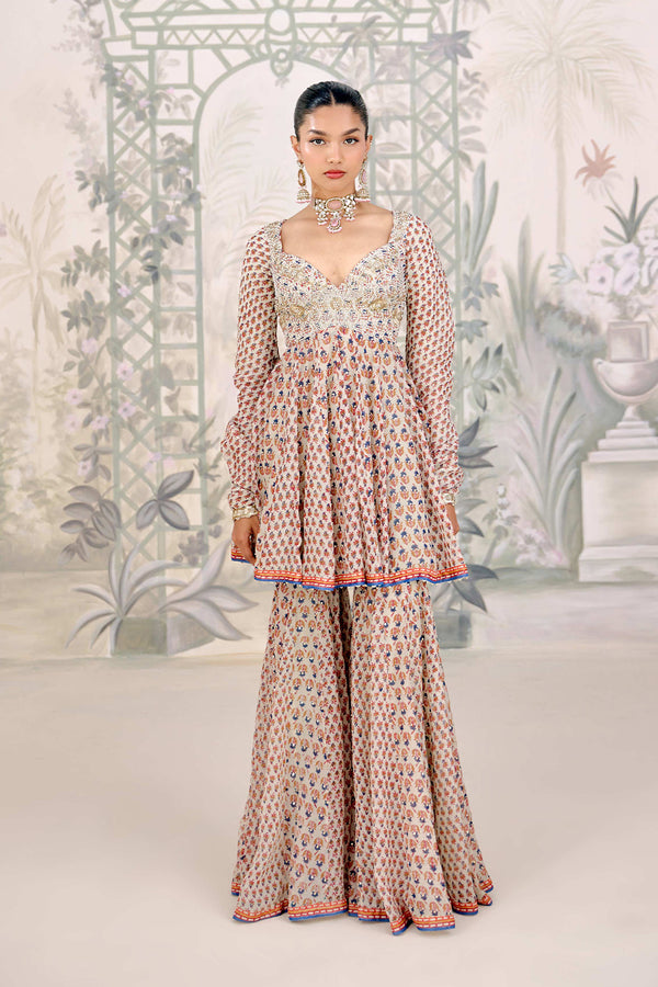 Birch White Sharara Set.