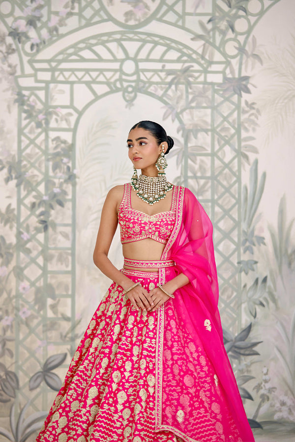 Fuchsia Pink Lehenga Set.