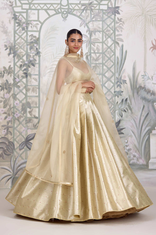 Gold Lehenga Set.